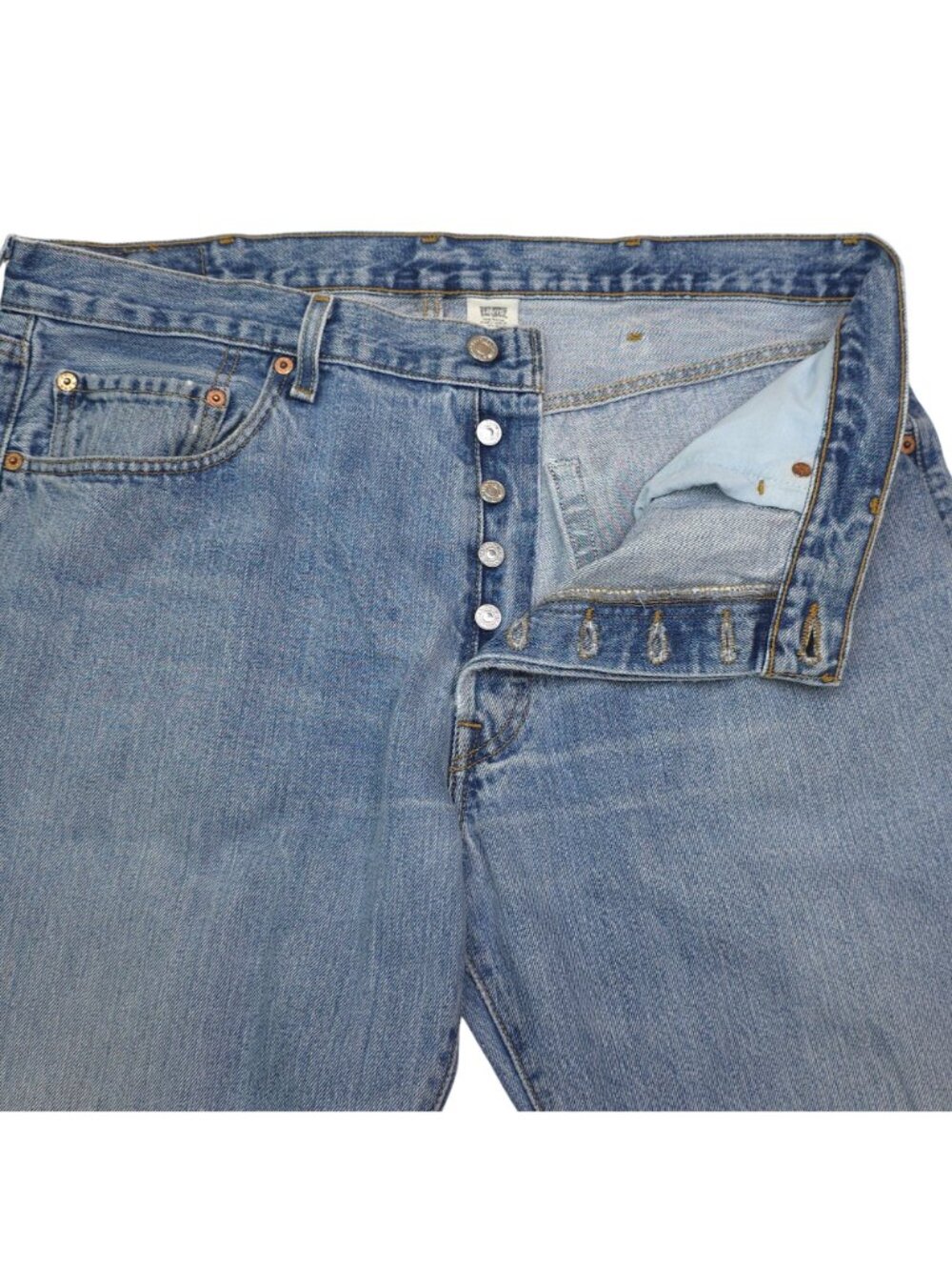 Vintage Levis 501 Original Fit Button Fly Jeans W38 L30 Distressed Light Wash - Picture 4 of 12